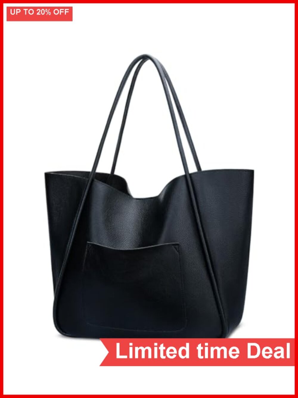 Vegan Leather Tote Bag for Women Large Capacity Travel Shoulder Purse